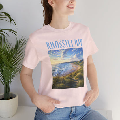 Rhossili Bay Scenic Tee — Coastal Landscape Graphic T-Shirt