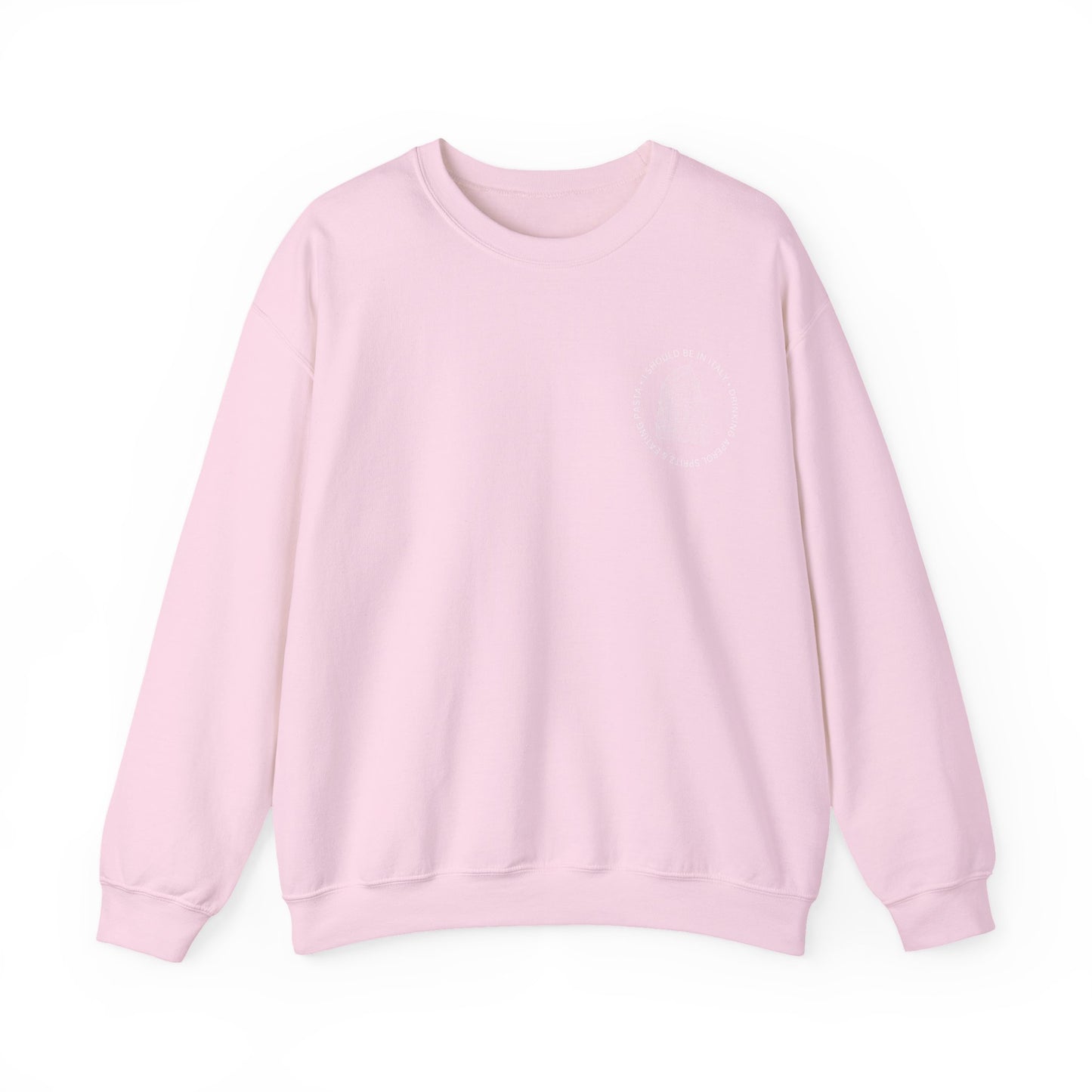 Cozy Italy Crewneck Sweatshirt with Small Chest Badge Design