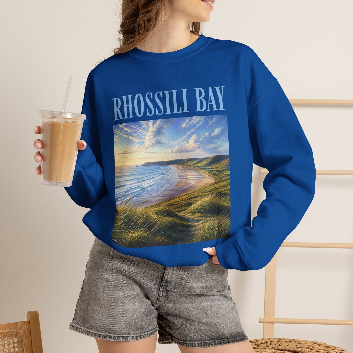 Rhossili Bay Scenic Crewneck Sweatshirt