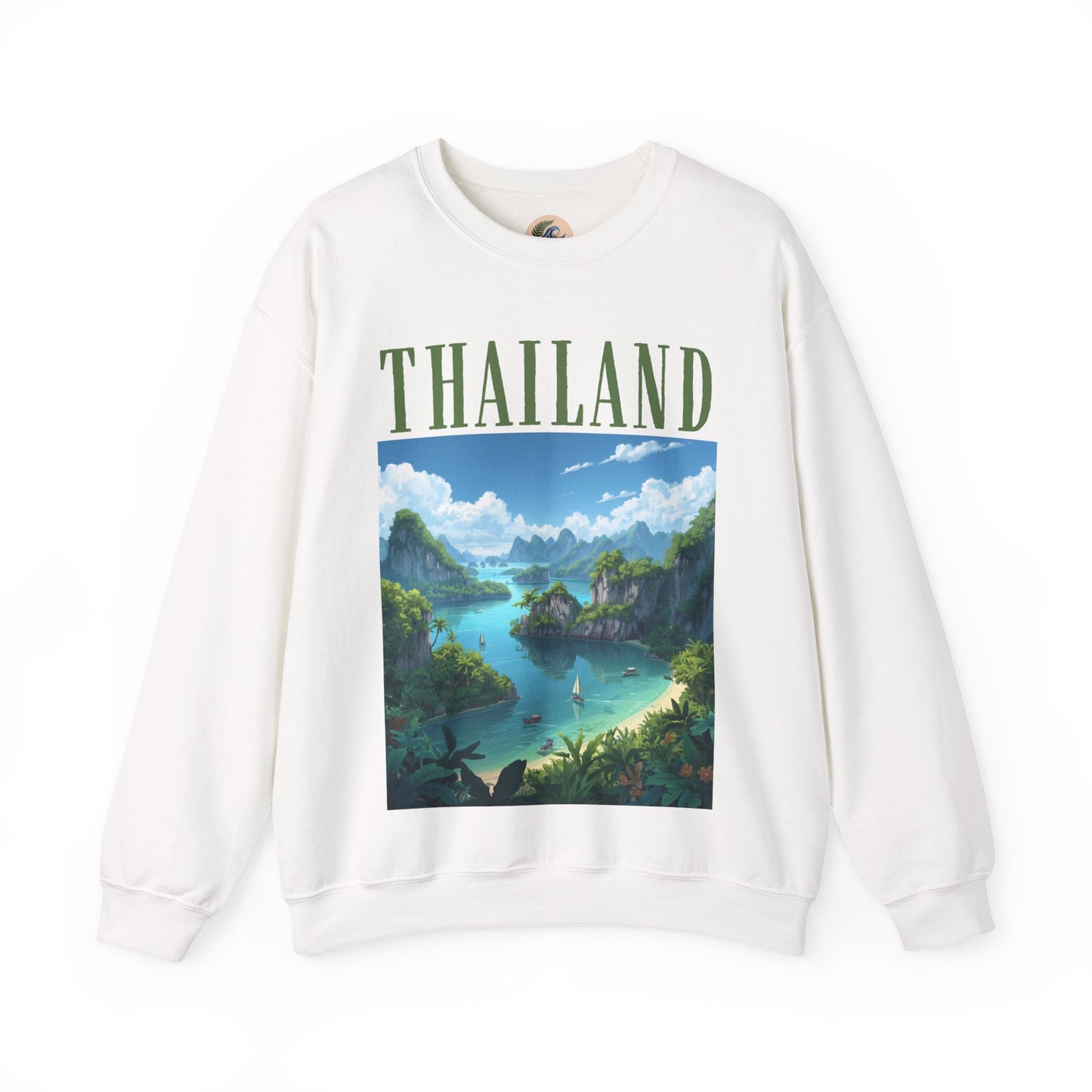 Thailand Scenic Crewneck Sweatshirt — Tropical Island Graphic Pullover