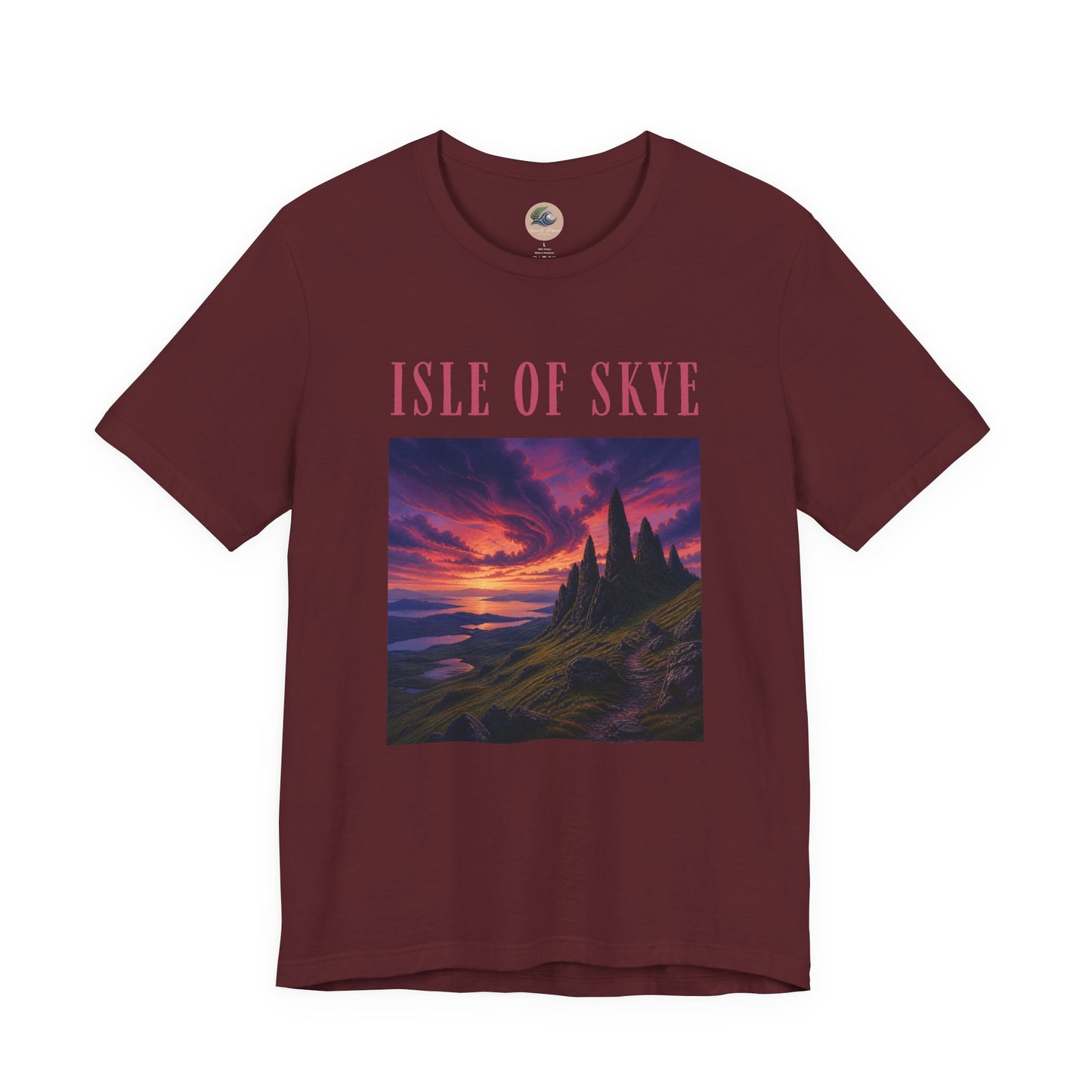 Isle of Skye Scenic Tee — Sunset Landscape Graphic T-Shirt
