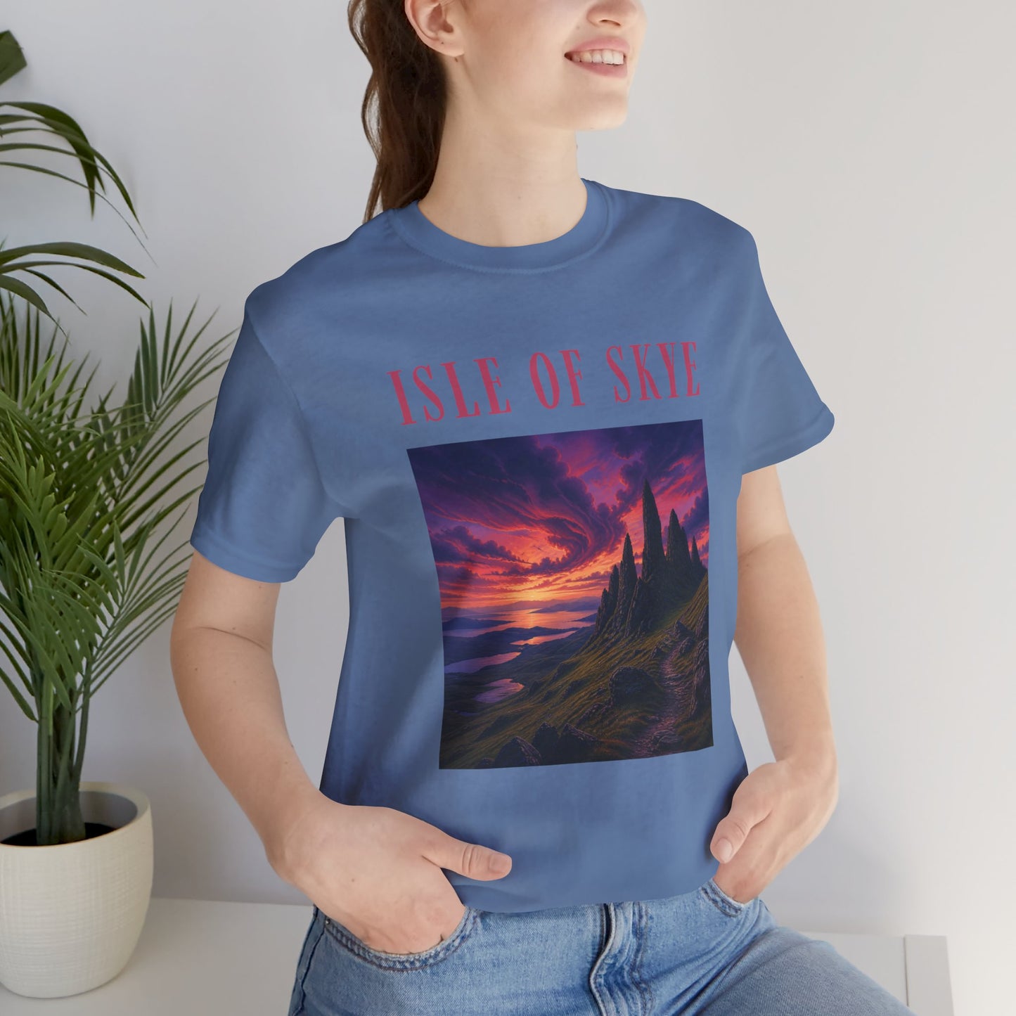 Isle of Skye Scenic Tee — Sunset Landscape Graphic T-Shirt