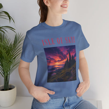 Isle of Skye Scenic Tee — Sunset Landscape Graphic T-Shirt