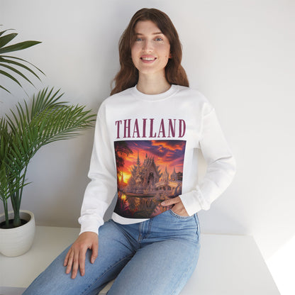 Thailand Temple Sunset Crewneck Sweatshirt