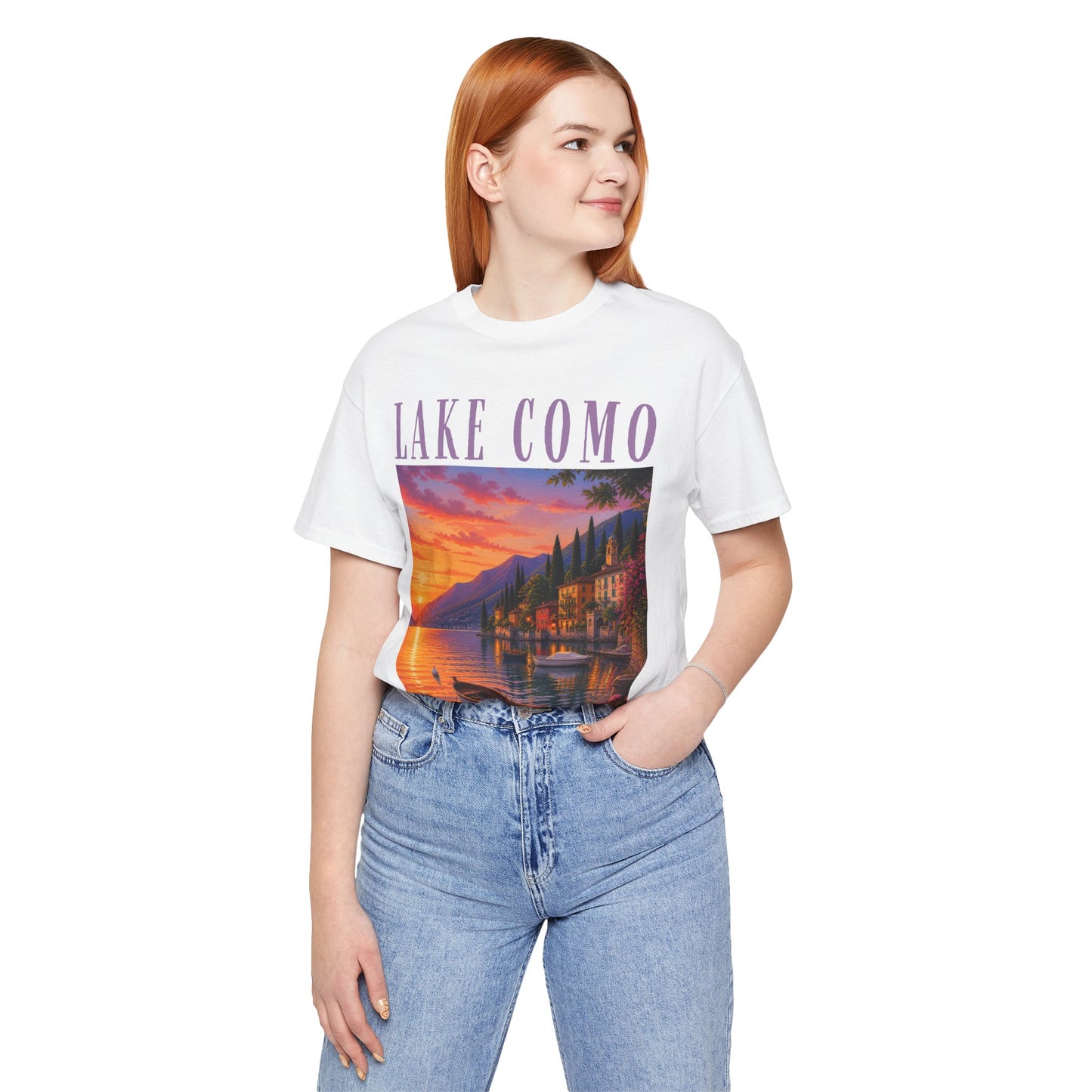 Lake Como Sunset T-Shirt — Scenic Italian Lake Vacation Tee