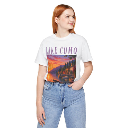 Lake Como Sunset T-Shirt — Scenic Italian Lake Vacation Tee