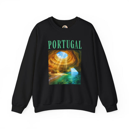 Portugal Benagil Cave Crewneck Sweatshirt — Coastal Travel Graphic Pullover