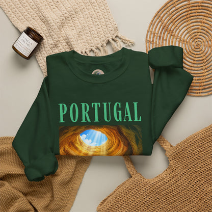 Portugal Benagil Cave Crewneck Sweatshirt — Coastal Travel Graphic Pullover
