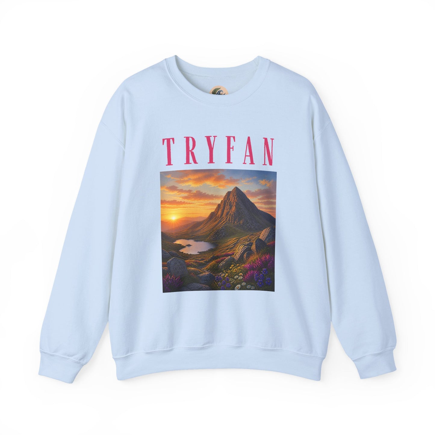 Tryfan Mountain Sweatshirt — Scenic Snowdonia Sunset Landscape Crewneck
