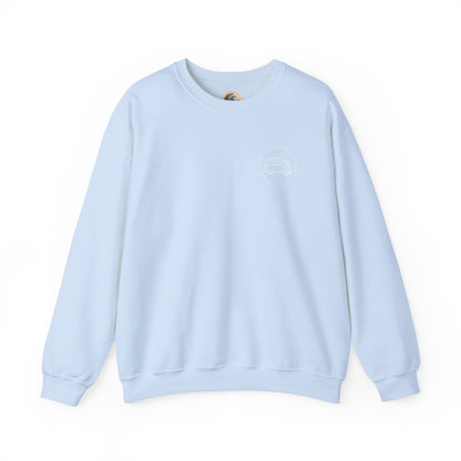 Cozy Camper Crewneck Sweatshirt — Van Life Humour Chest Graphic