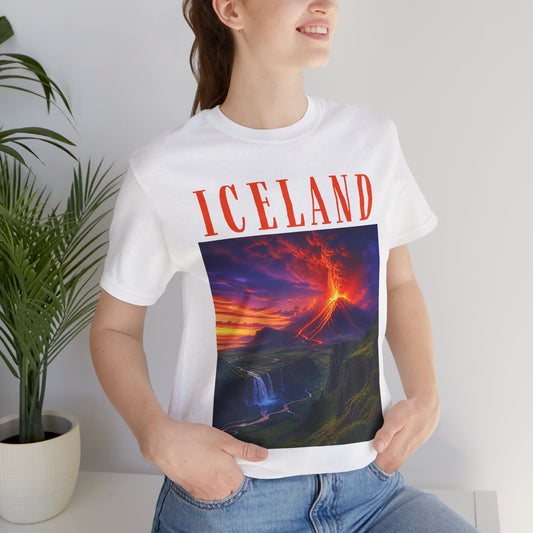 Iceland Volcano Landscape Tee – Scenic Travel Souvenir T-Shirt