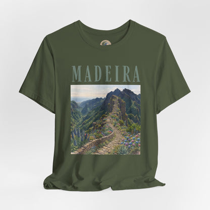 Madeira Stairway to Heaven Scenic Tee - Mountain Landscape Travel T-Shirt