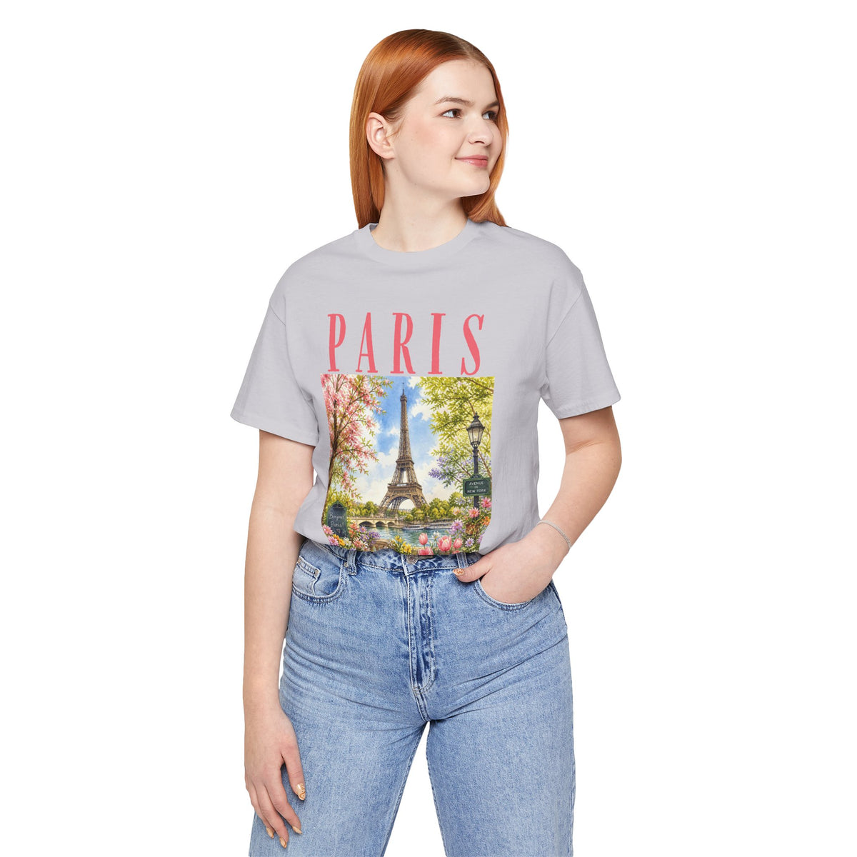 Paris Floral Eiffel Tower Tee — Vintage Romantic France T-Shirt