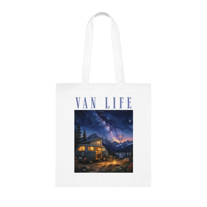 Van Life Cotton Tote — Starry Night Camper Van Tote Bag