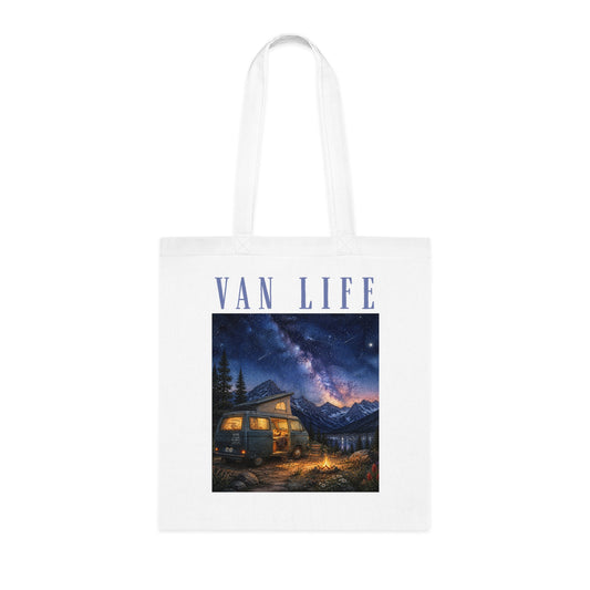 Van Life Cotton Tote — Starry Night Camper Van Tote Bag