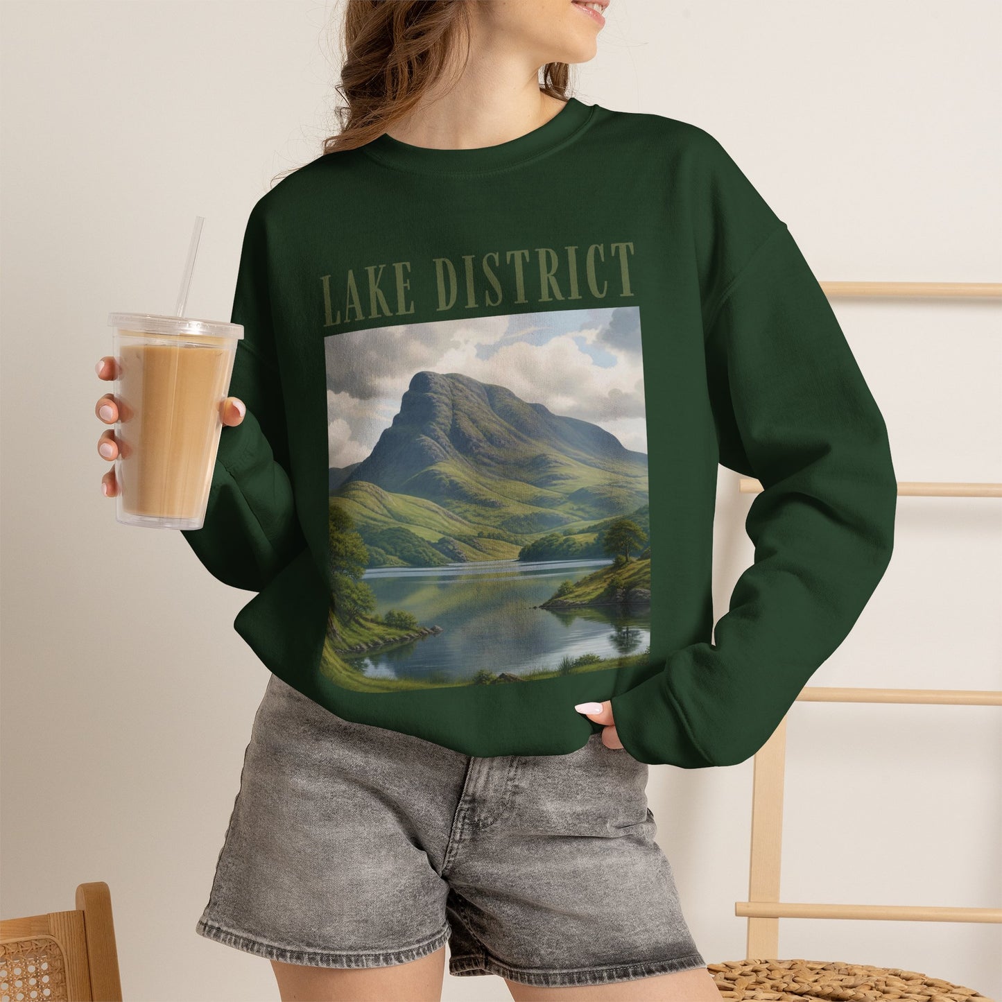 Lake District Scenic Sweatshirt — Vintage Landscape Crewneck