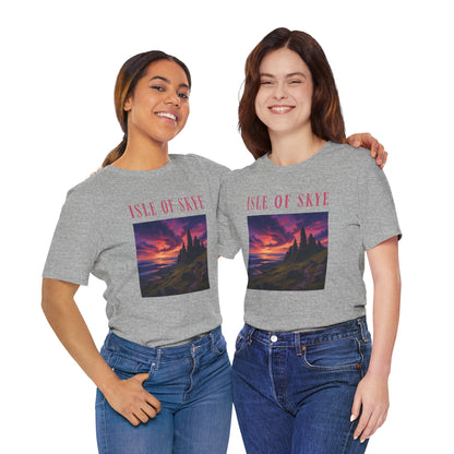 Isle of Skye Scenic Tee — Sunset Landscape Graphic T-Shirt