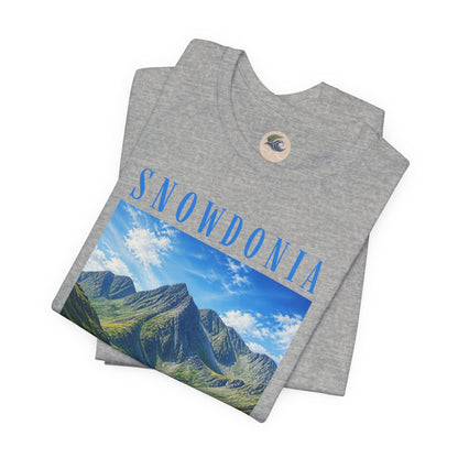 Glyderau Landscape T‑Shirt – Scenic 'SNOWDONIA' Mountain Graphic Tee