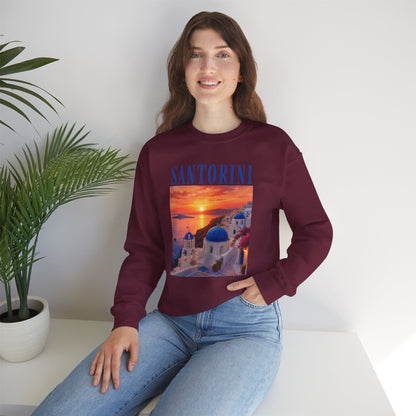 Santorini Sunset Sweatshirt — Greek Island Travel Crewneck