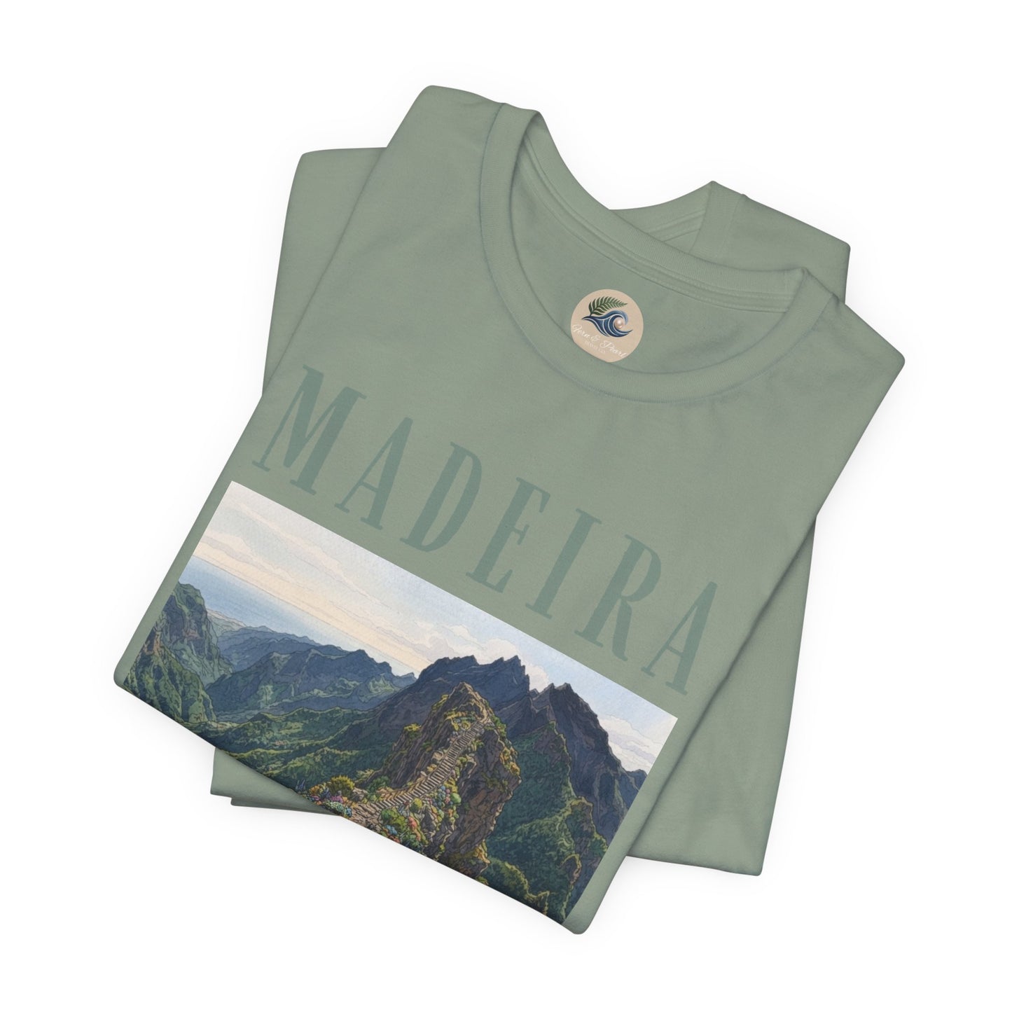Madeira Stairway to Heaven Scenic Tee - Mountain Landscape Travel T-Shirt