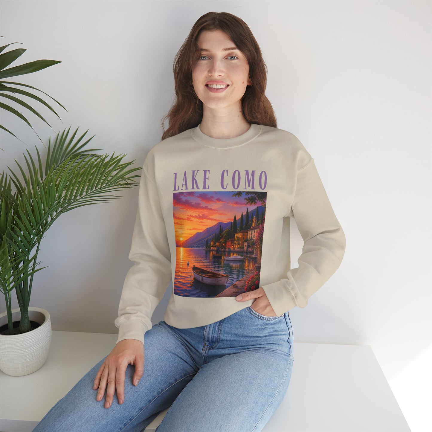 Lake Como Sunset Crewneck Sweatshirt