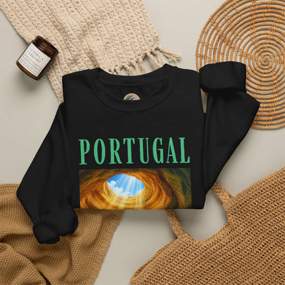 Portugal Benagil Cave Crewneck Sweatshirt — Coastal Travel Graphic Pullover