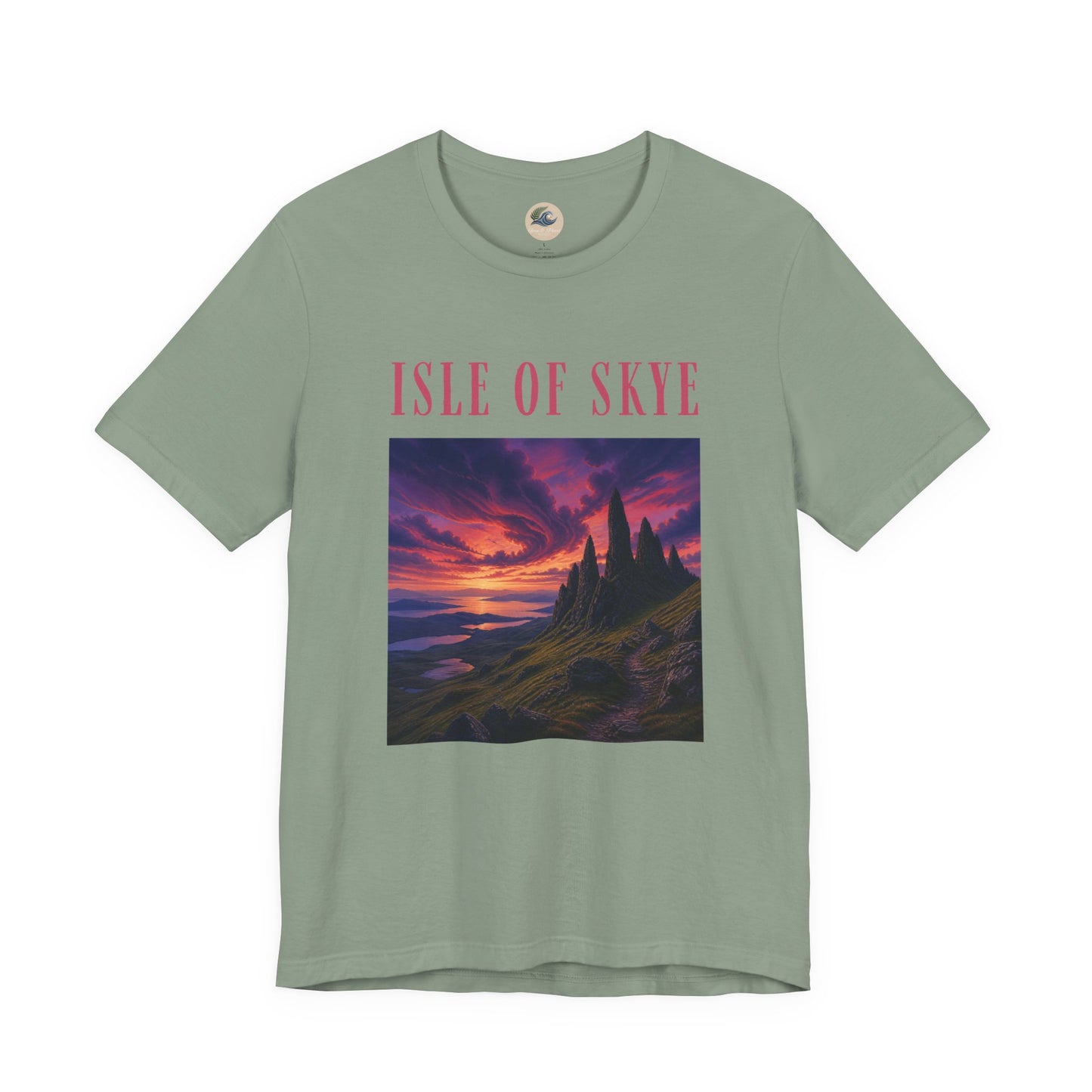 Isle of Skye Scenic Tee — Sunset Landscape Graphic T-Shirt