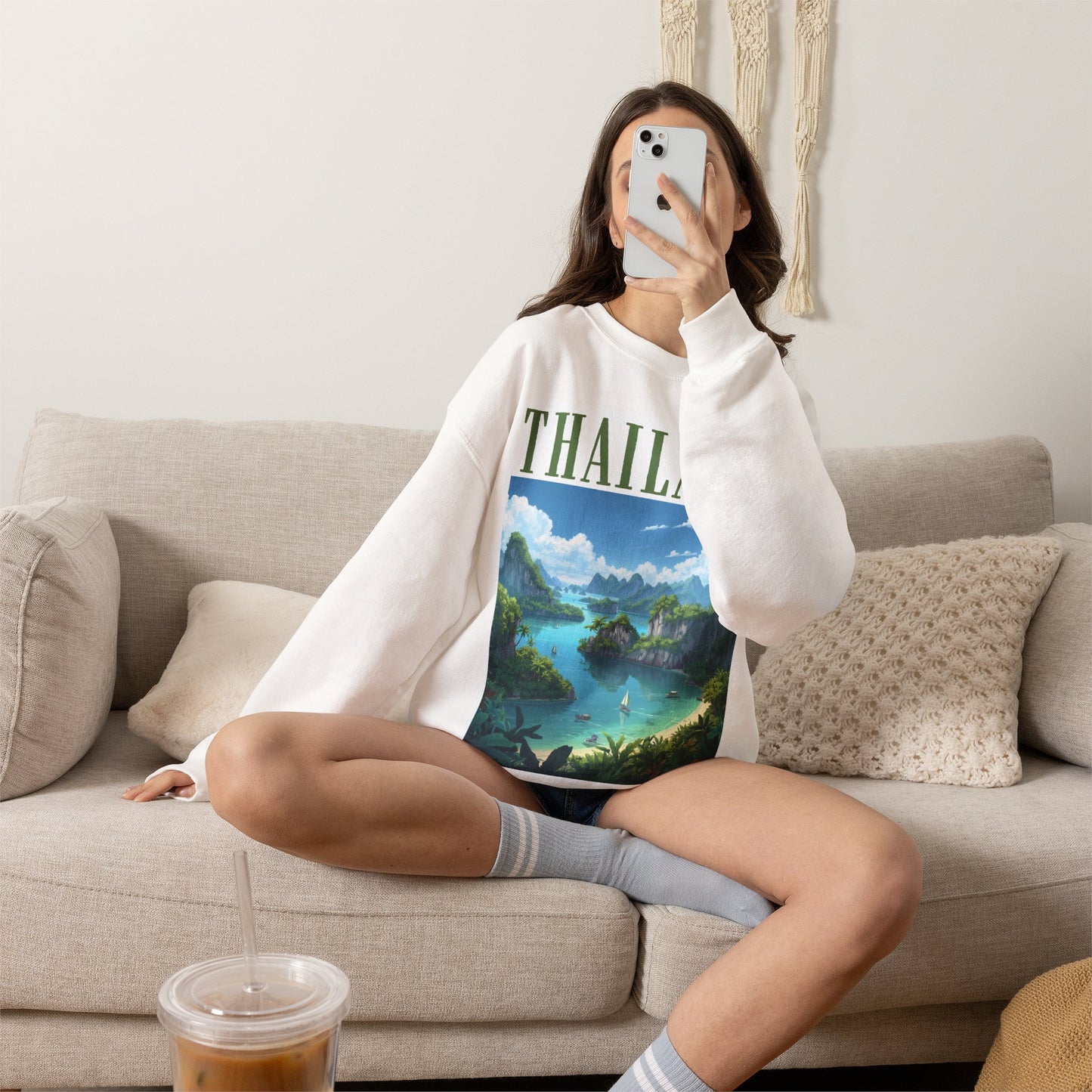 Thailand Scenic Crewneck Sweatshirt – Tropical Island Graphic