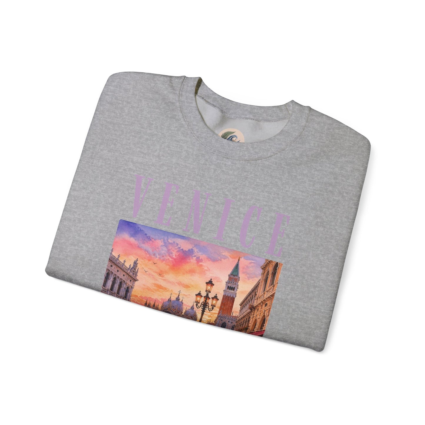 Venice Sunset Crewneck Sweatshirt — Vintage Canal Travel Graphic