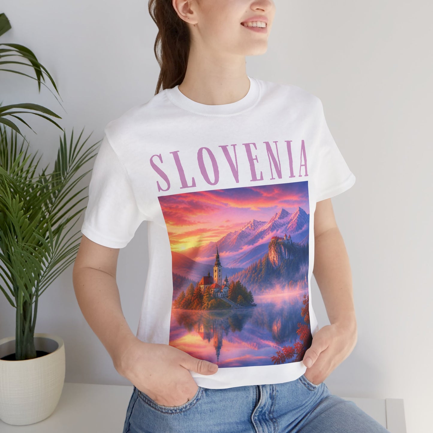 Slovenia Scenic Tee — Vintage Mountain Lake Travel Shirt