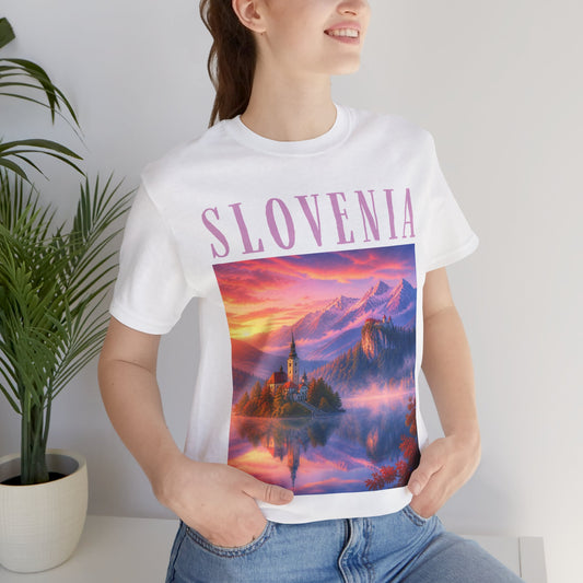 Slovenia Scenic Tee — Vintage Mountain Lake Travel Shirt