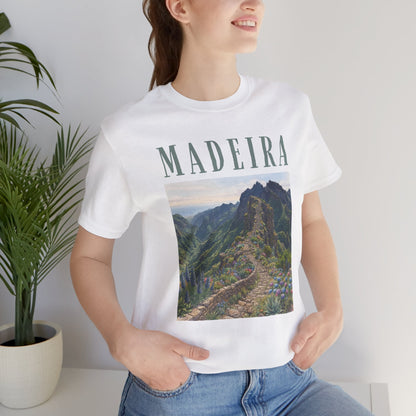 Madeira Stairway to Heaven Scenic Tee - Mountain Landscape Travel T-Shirt
