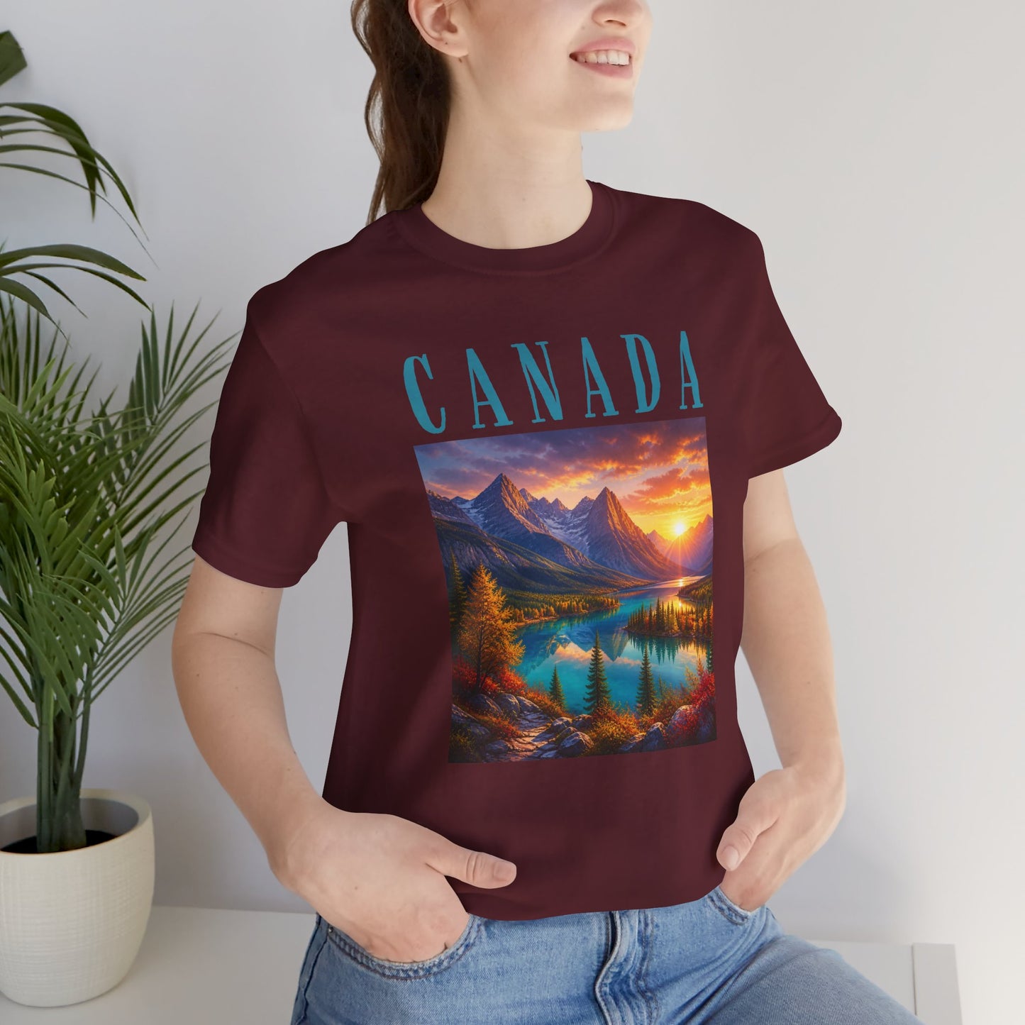 Canada Banff Scenic Mountain Tee — Sunrise Lake Landscape T‑Shirt