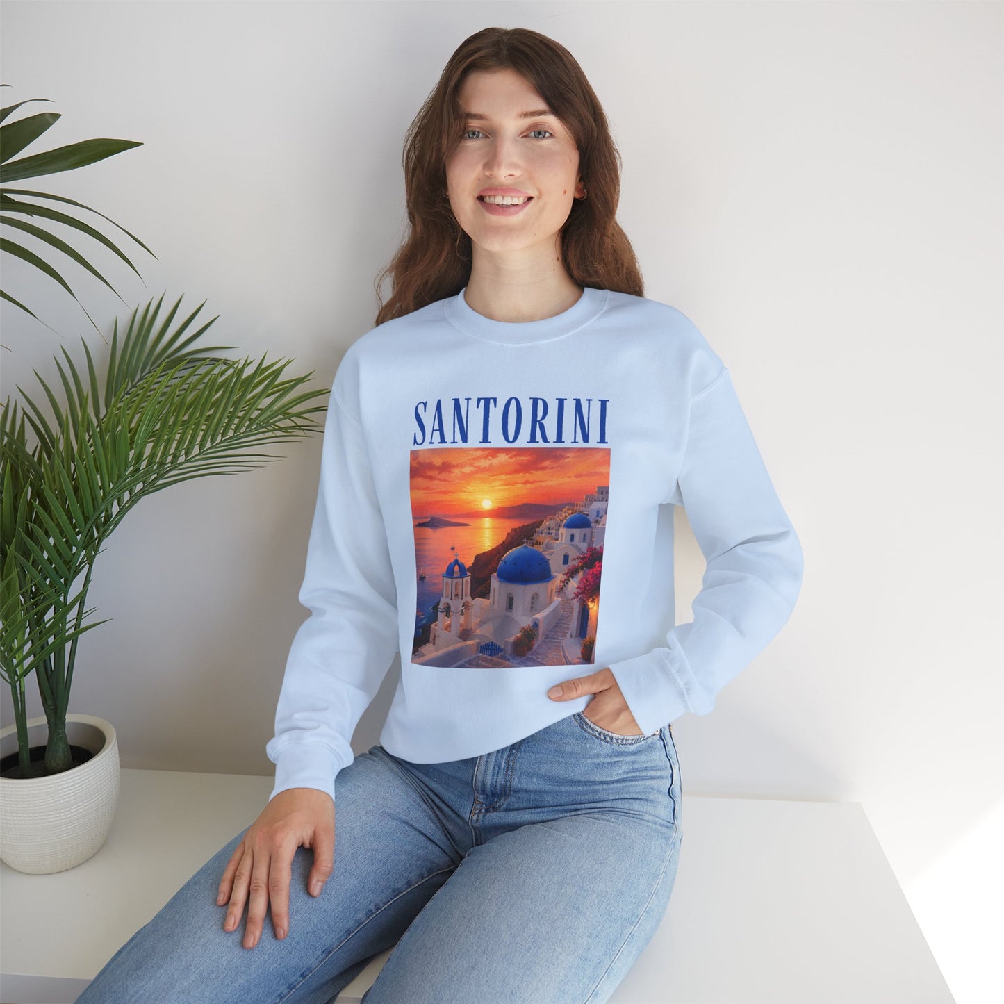 Santorini Sunset Sweatshirt — Greek Island Travel Crewneck