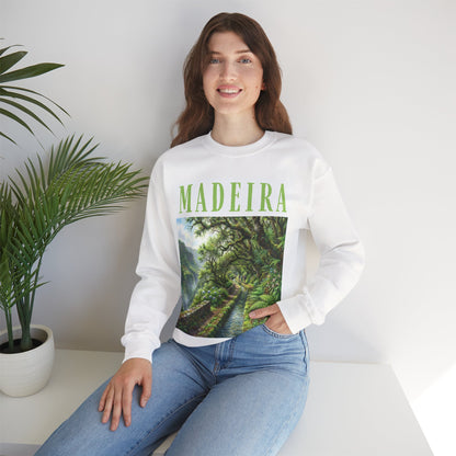 Madeira Nature Crewneck Sweatshirt — Scenic Jungle Trail Graphic