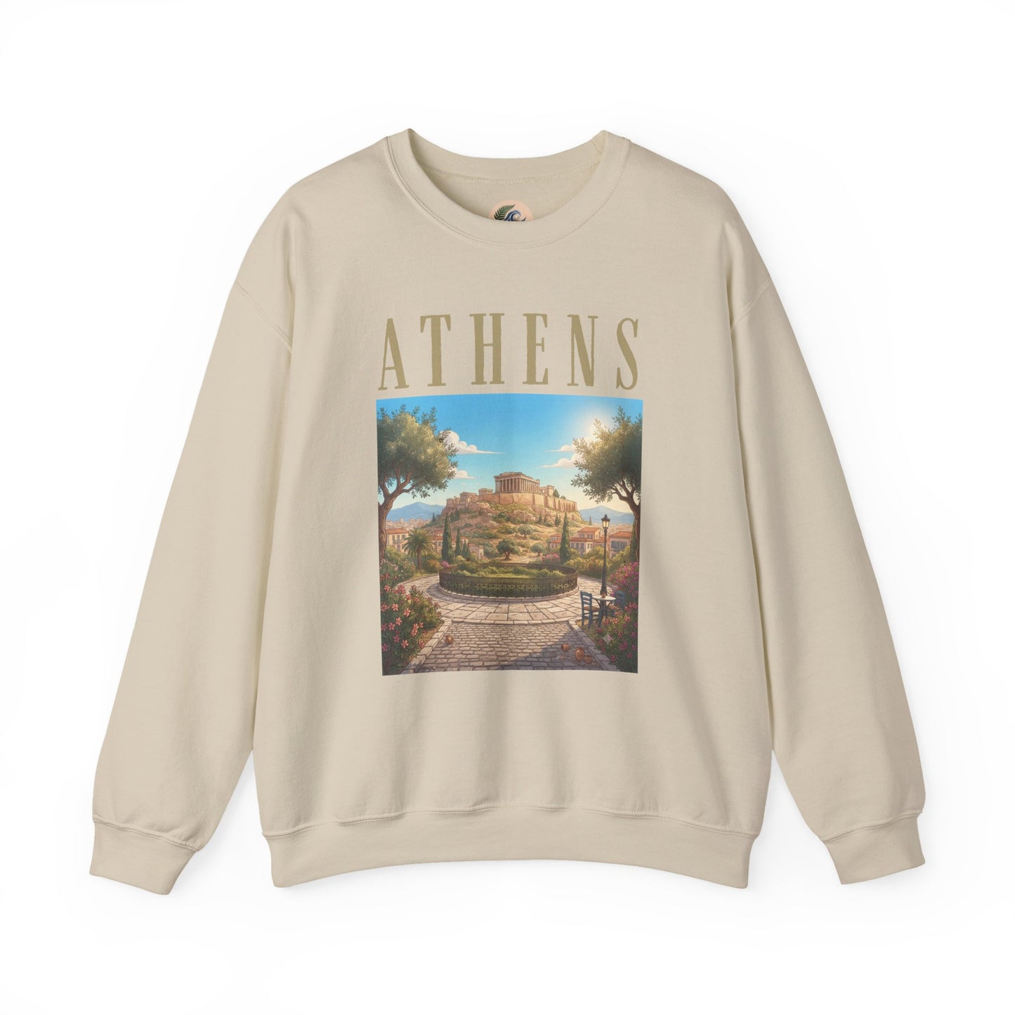 Athens Scenic Crewneck Sweatshirt — Vintage Greece Travel Pullover