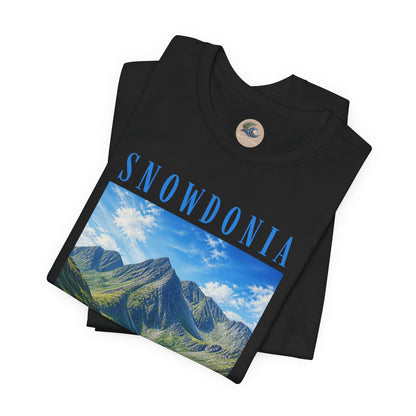Glyderau Landscape T‑Shirt – Scenic 'SNOWDONIA' Mountain Graphic Tee