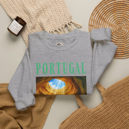 Portugal Benagil Cave Crewneck Sweatshirt — Coastal Travel Graphic Pullover