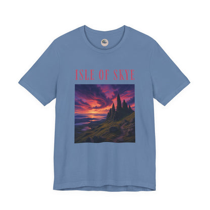 Isle of Skye Scenic Tee — Sunset Landscape Graphic T-Shirt
