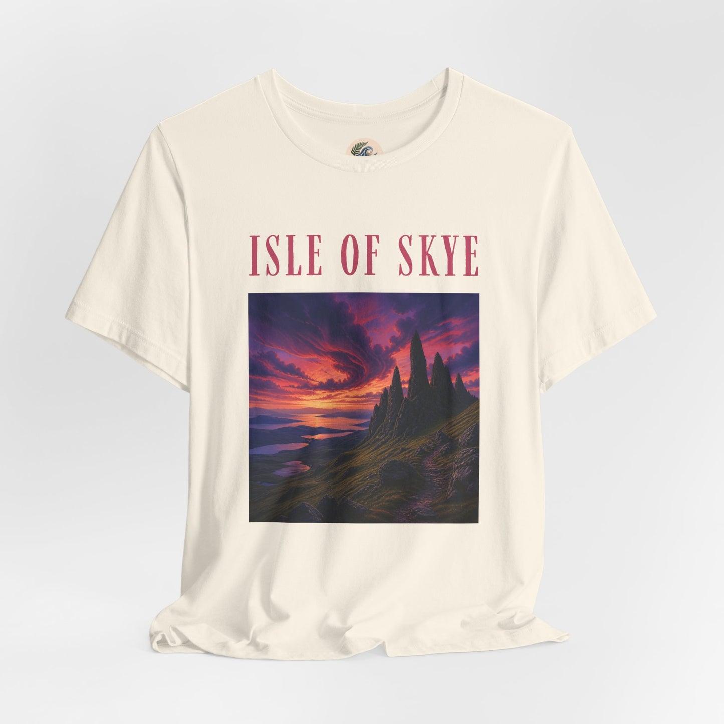 Isle of Skye Scenic Tee — Sunset Landscape Graphic T-Shirt