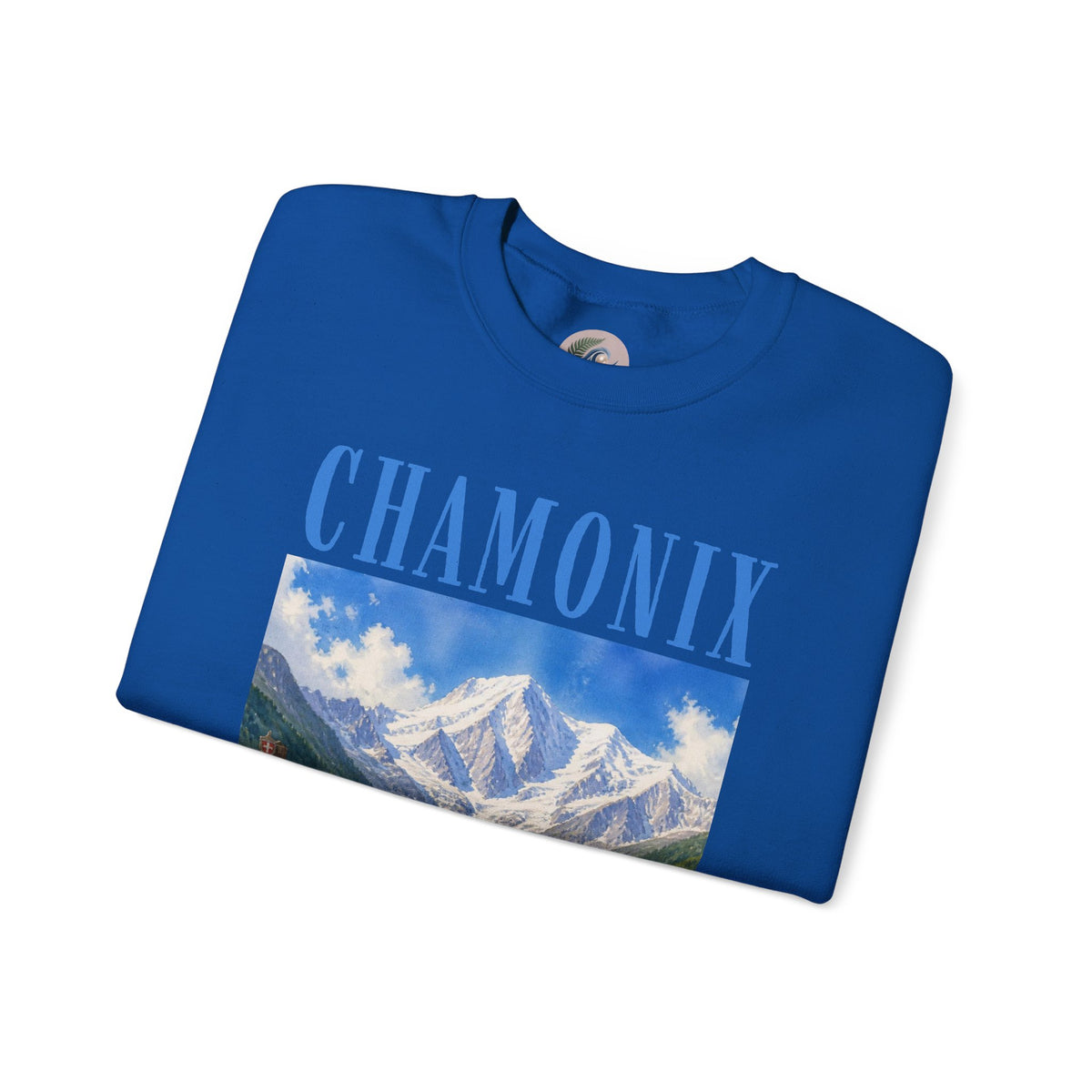 Chamonix Mountain Crewneck Sweatshirt — Alpine Scenic Graphic