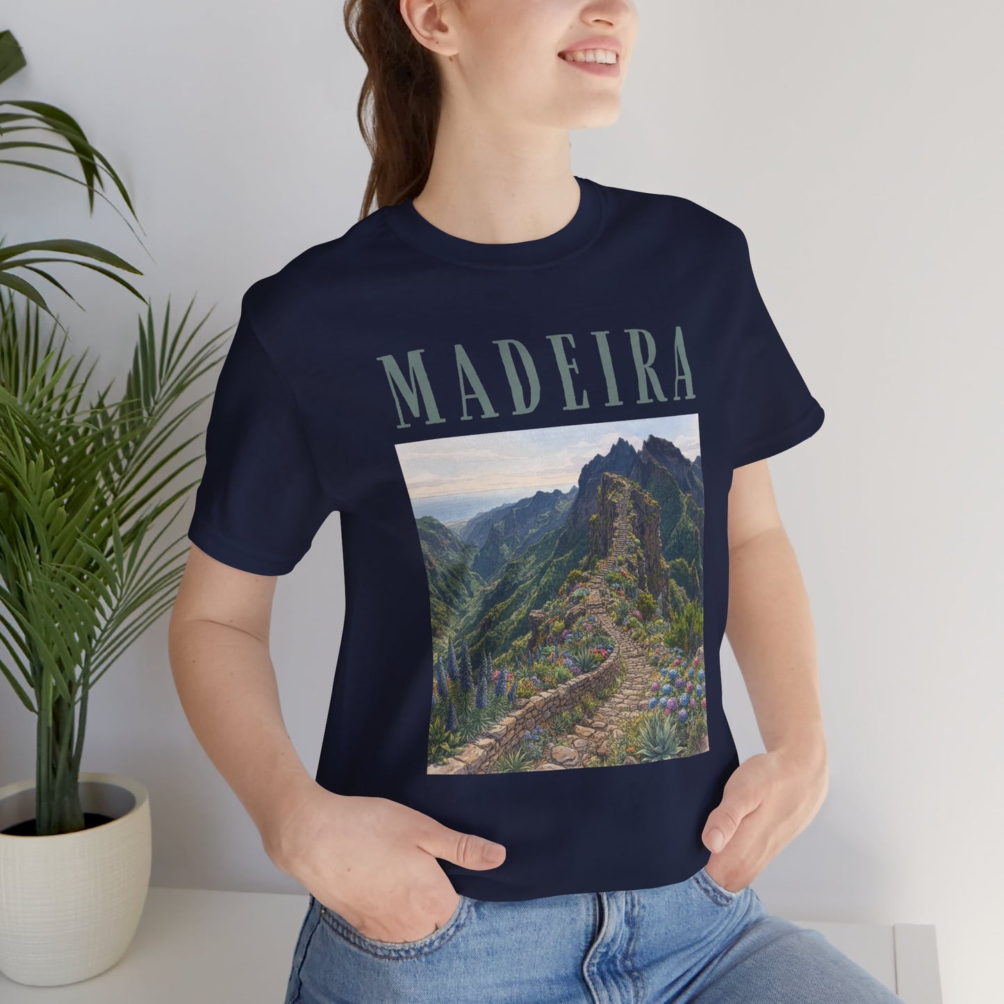 Madeira Stairway to Heaven Scenic Tee - Mountain Landscape Travel T-Shirt