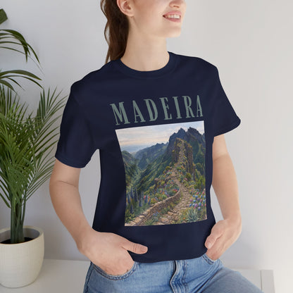 Madeira Stairway to Heaven Scenic Tee - Mountain Landscape Travel T-Shirt