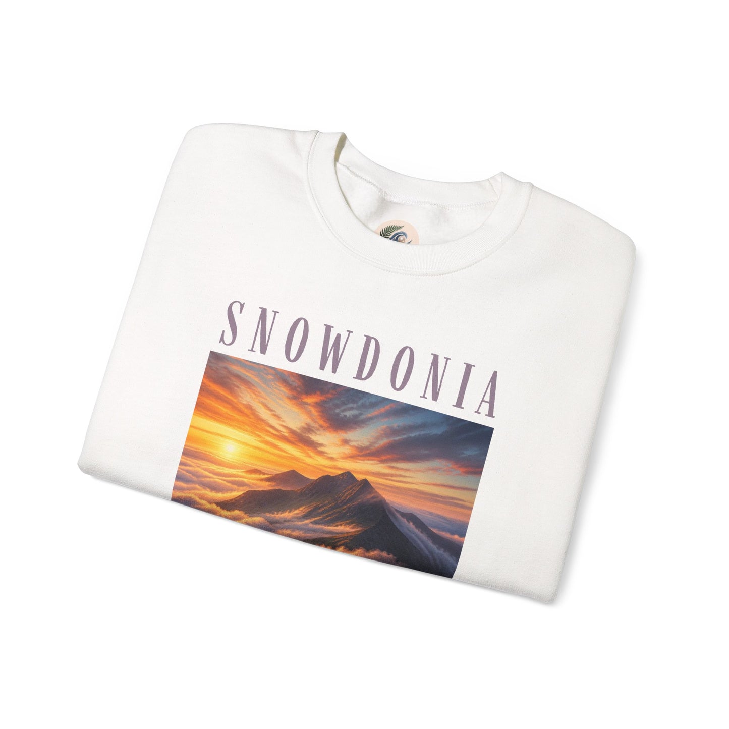 Snowdonia Sunset Crewneck Sweatshirt — Scenic Mountain Graphic