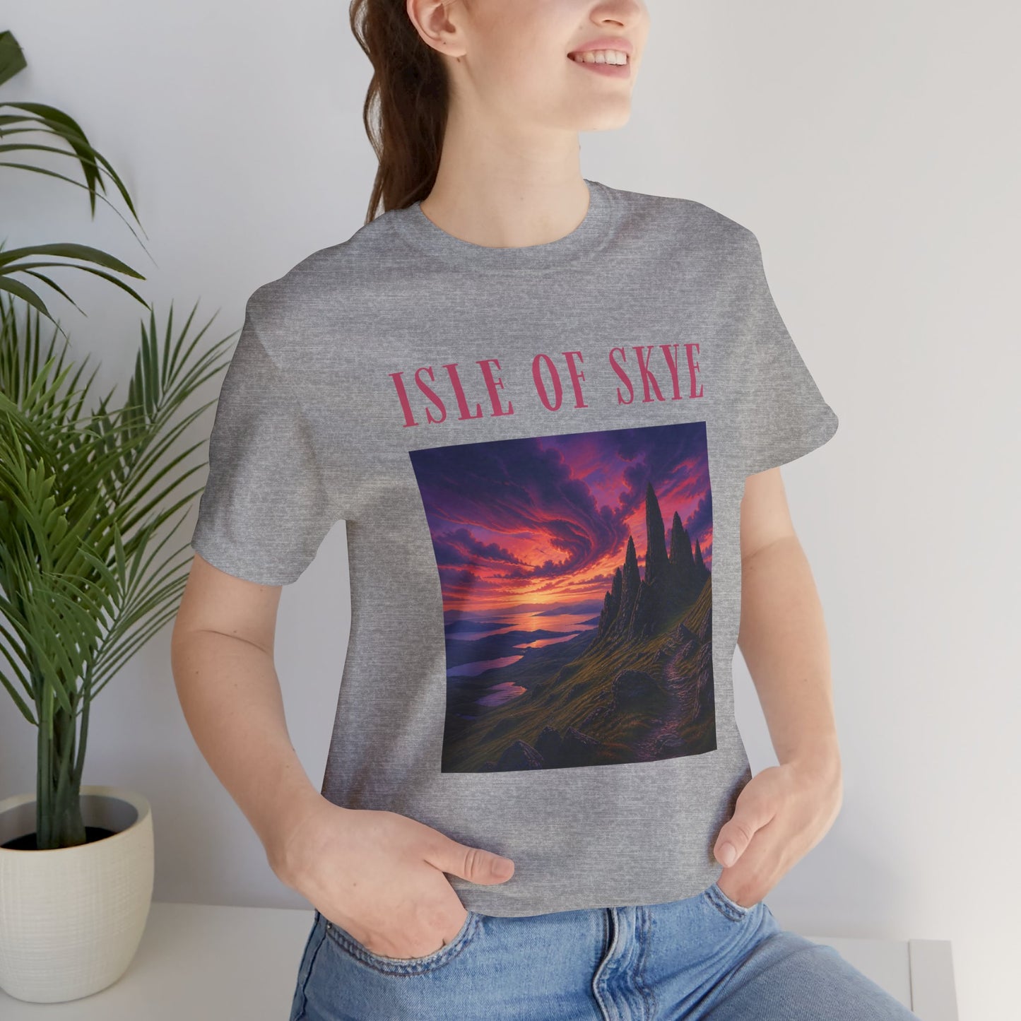 Isle of Skye Scenic Tee — Sunset Landscape Graphic T-Shirt