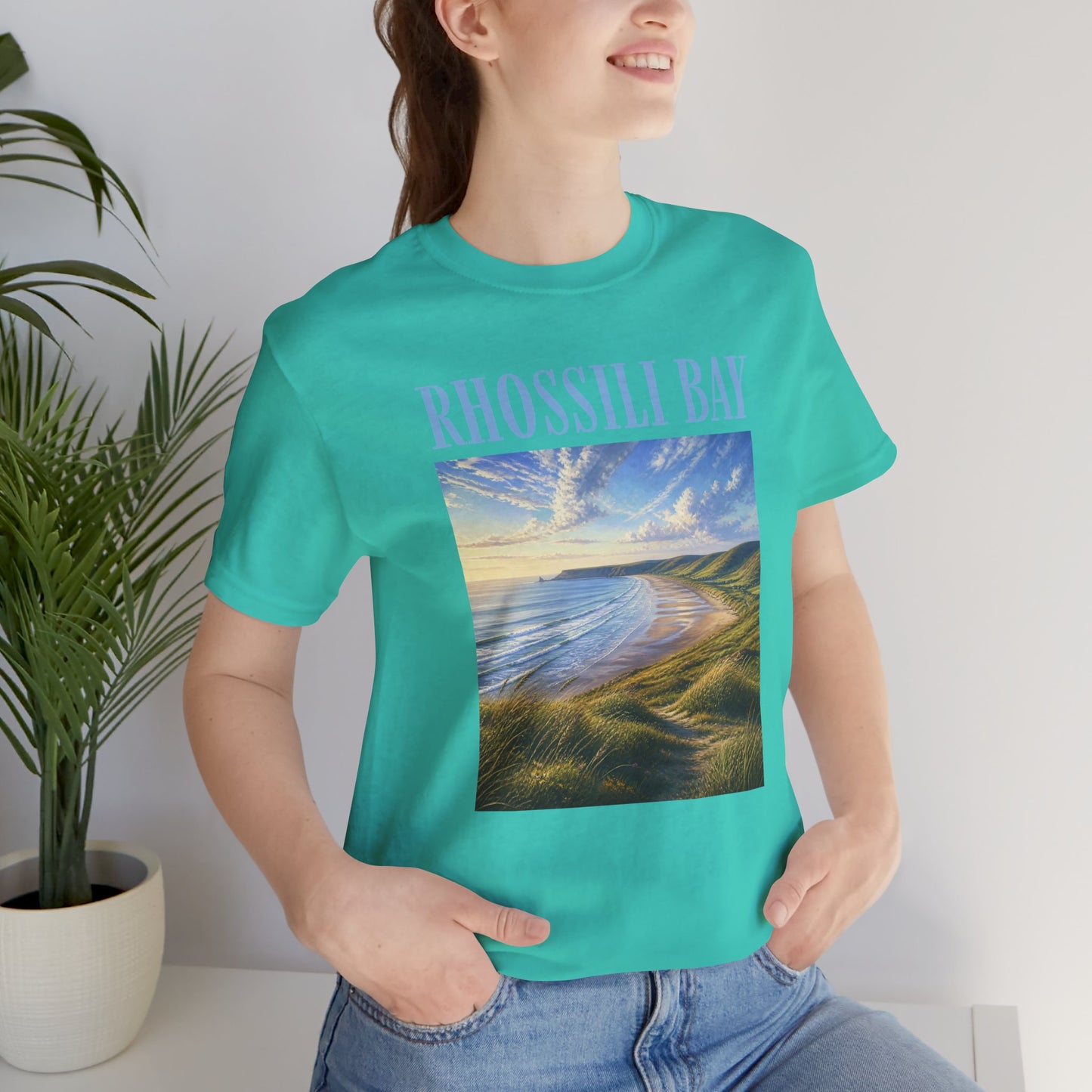 Rhossili Bay Scenic Tee — Coastal Landscape Graphic T-Shirt