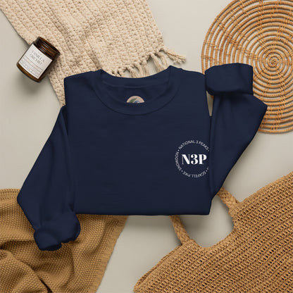 Minimal 'N3P' National 3 Peaks Logo Crewneck Sweatshirt – Small Chest Emblem, Casual Everyday Pullover