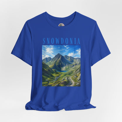 Glyderau Landscape T‑Shirt – Scenic 'SNOWDONIA' Mountain Graphic Tee