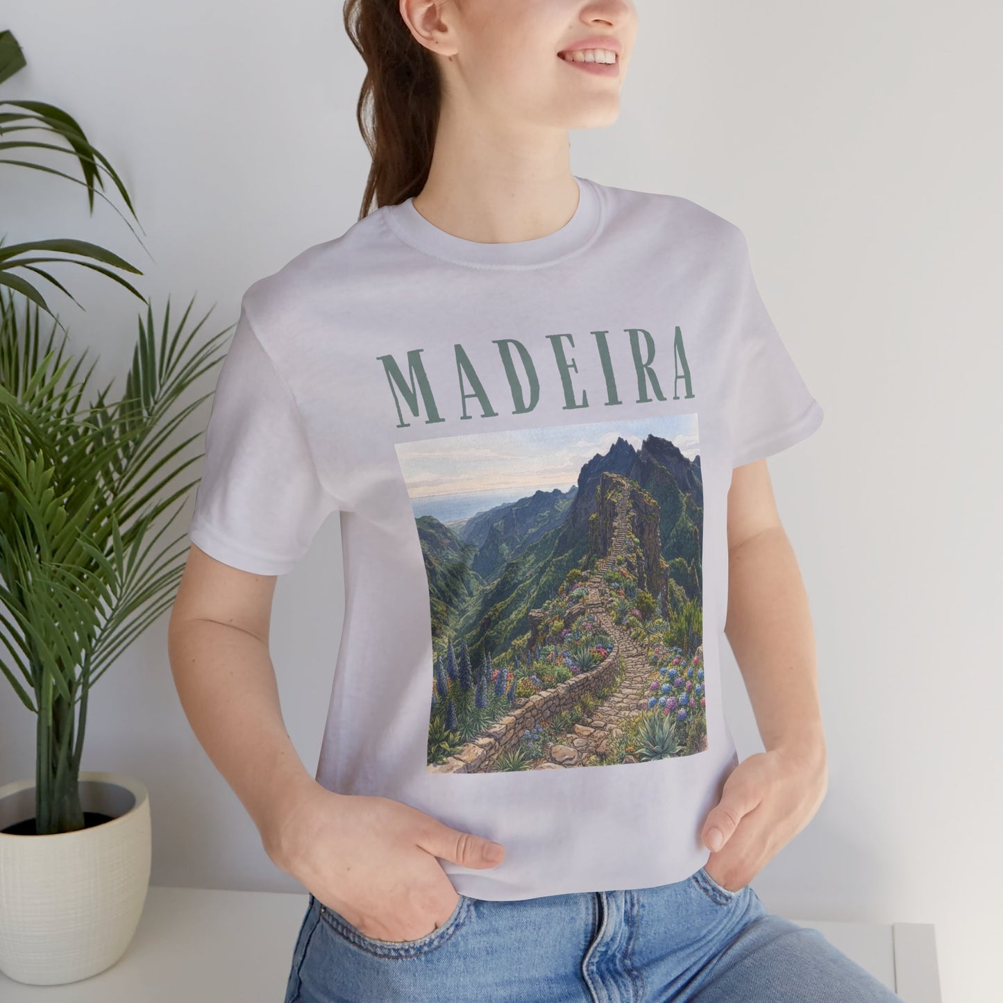 Madeira Stairway to Heaven Scenic Tee - Mountain Landscape Travel T-Shirt