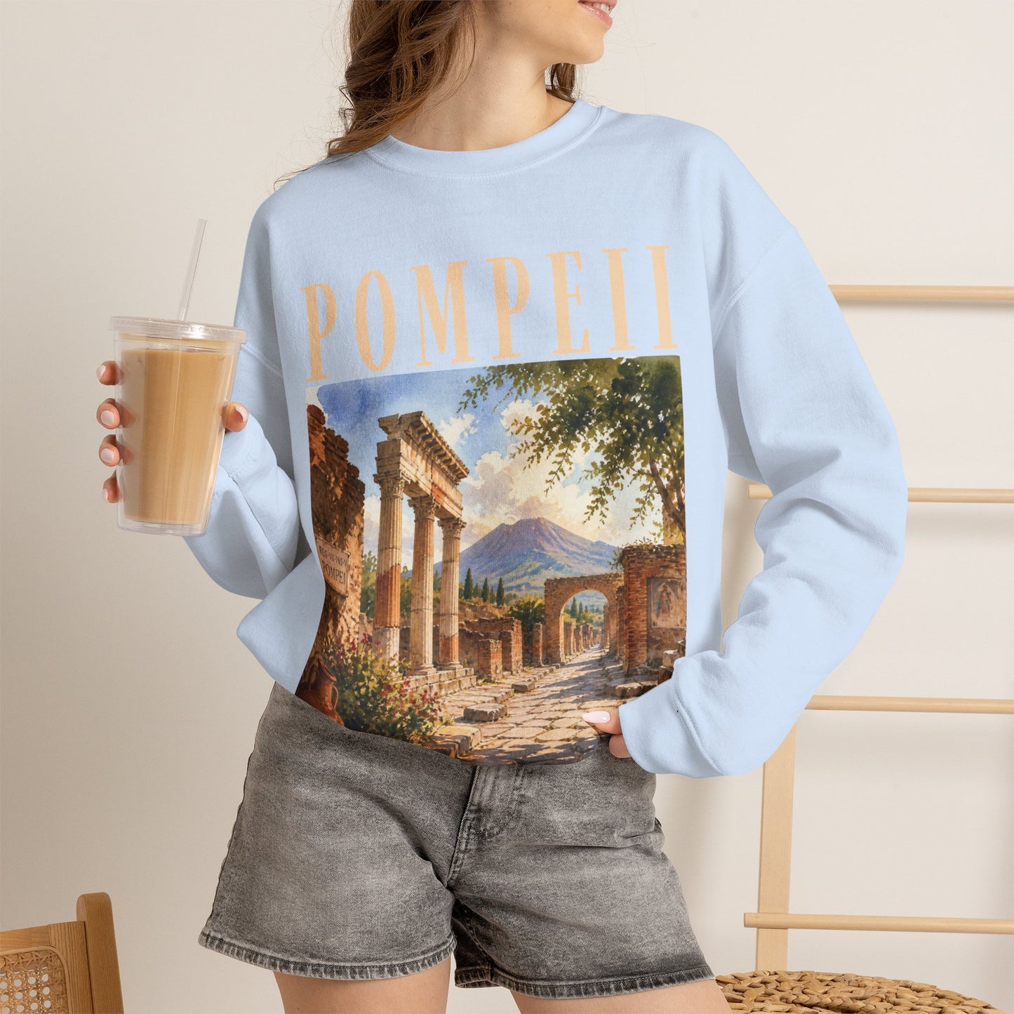 Pompeii Ruins Vintage Crewneck Sweatshirt